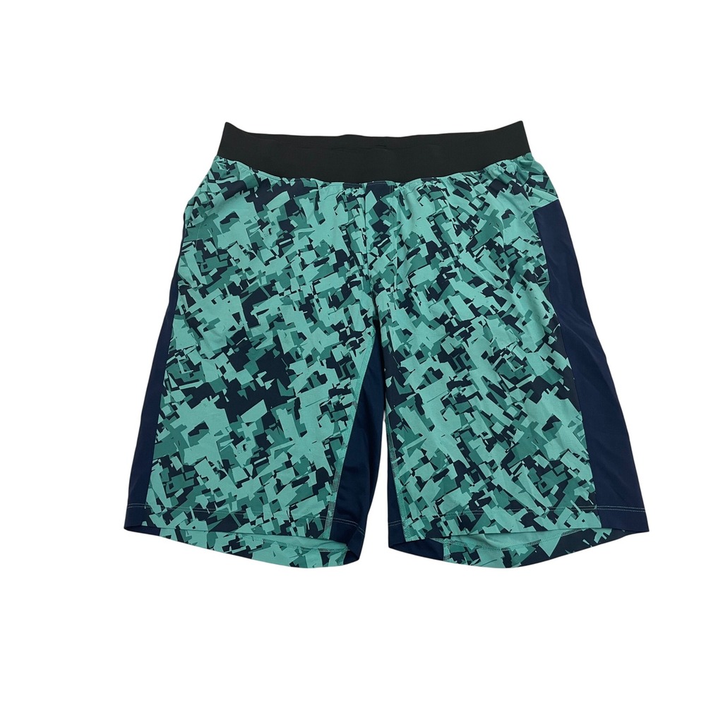 Lululemon T.H.E. Linerless Shorts Men's XL Blue Geometric Print 11" Inseam